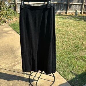 St. John Basics sz 16 Black Formal Skirt Santana Knit Long As is Vintage